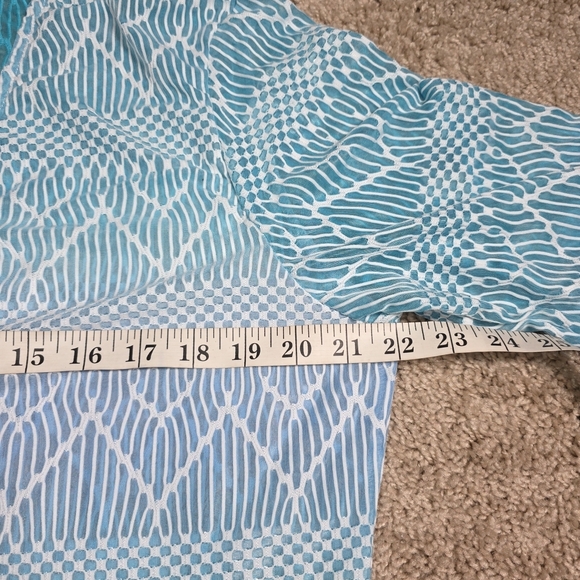 Portocruz Blue Ombré 3/4 Sleeve Lace Up Tunic Swimsuit Cover-up Beach Cruise XXL - Picture 9 of 11